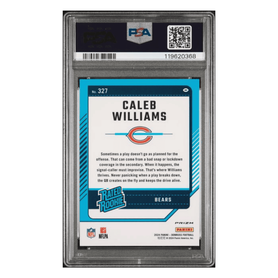Caleb Williams PSA 9 2024 Panini Donruss Optic Preview Blue Scope Rated Rookie Card #327