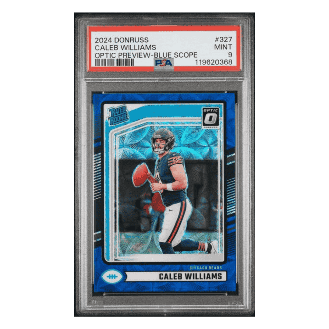 Caleb Williams PSA 9 2024 Panini Donruss Optic Preview Blue Scope Rated Rookie Card #327