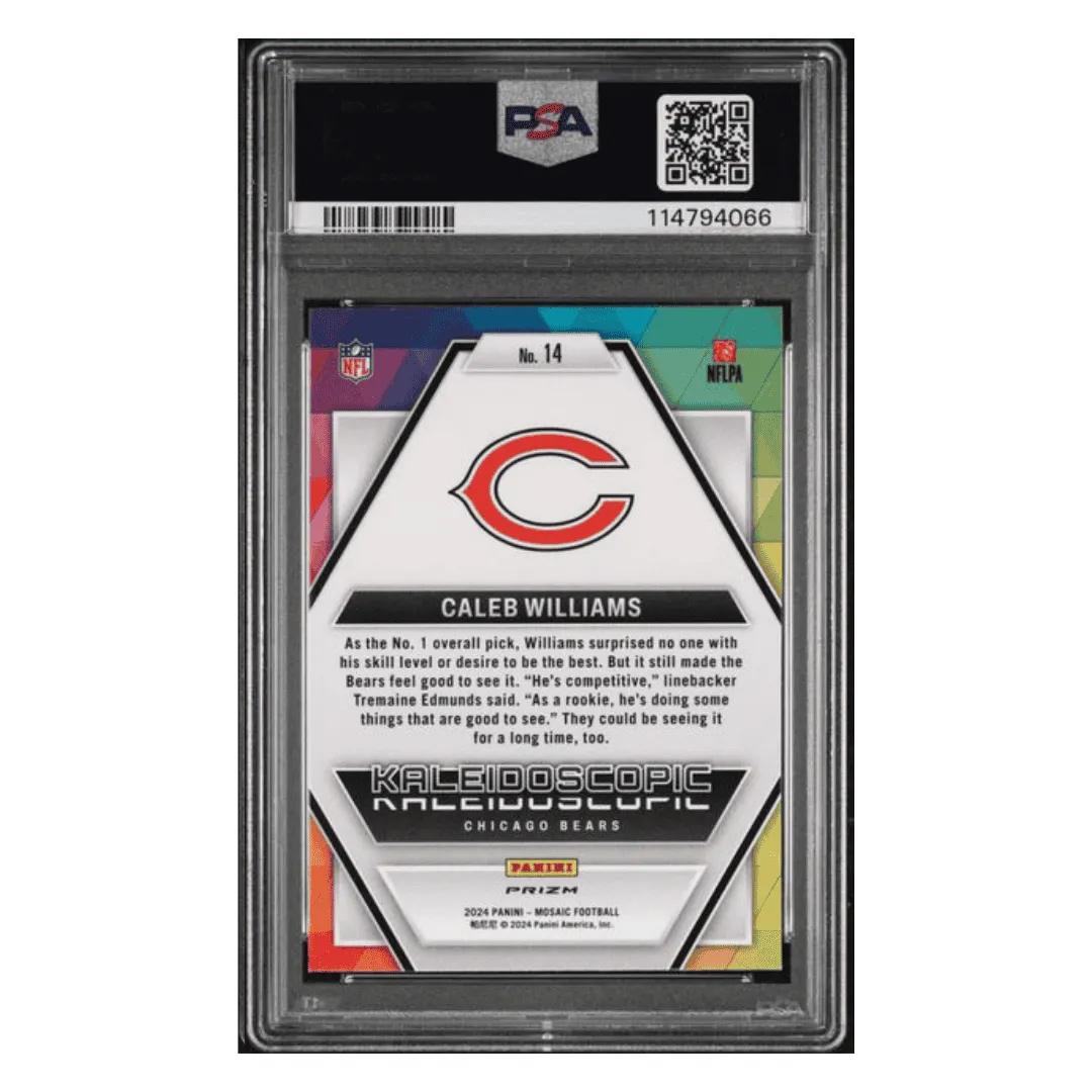 Caleb Williams PSA 9 2024 Panini Mosaic Kaleidoscopic Rookie RC Card #14