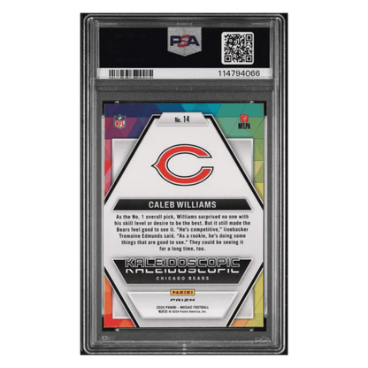 Caleb Williams PSA 9 2024 Panini Mosaic Kaleidoscopic Rookie RC Card #14