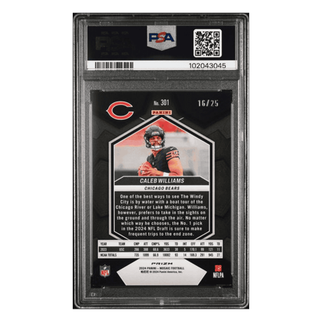Caleb Williams PSA 9 2024 Panini Mosaic White Rookie RC #D/25 Card #301