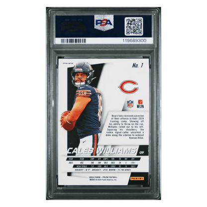 Caleb Williams PSA 9 2024 Panini Prizm Flashback Rookie No Huddle Card #1