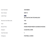 Caleb Williams PSA 9 2024 Panini Prizm Flashback Rookie RC Card #1