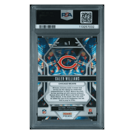 Caleb Williams PSA 9 2024 Panini Prizm Prizmatic Green Prizm Rookie RC Card #1