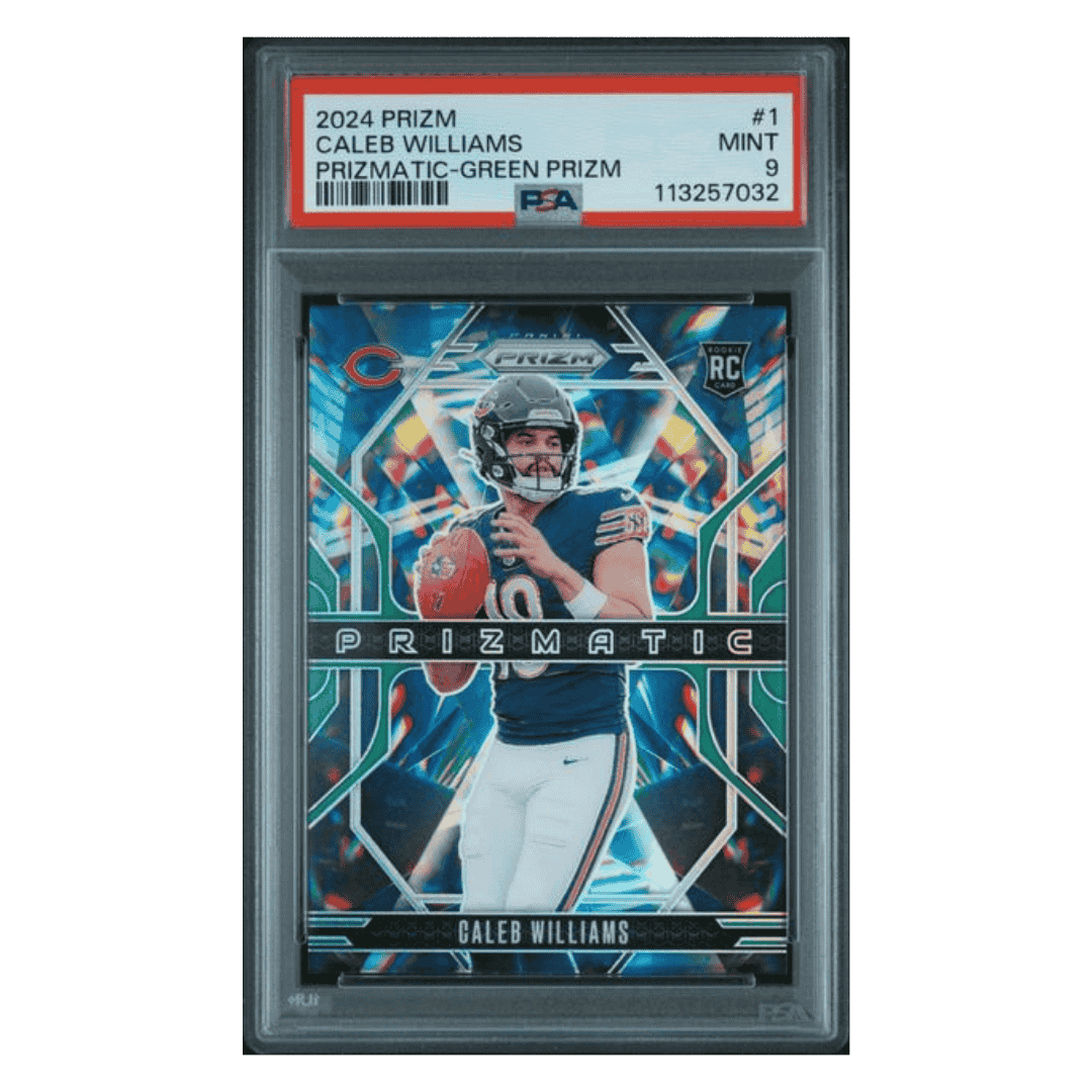 Caleb Williams PSA 9 2024 Panini Prizm Prizmatic Green Prizm Rookie RC Card #1