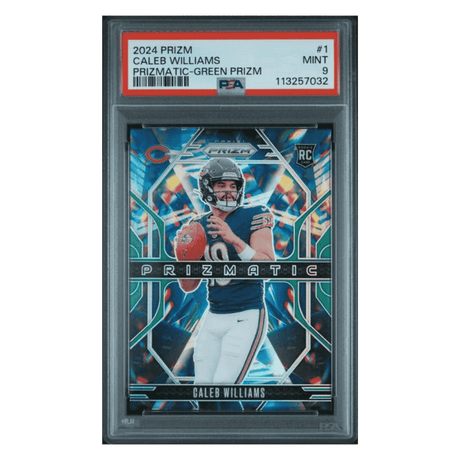 Caleb Williams PSA 9 2024 Panini Prizm Prizmatic Green Prizm Rookie RC Card #1