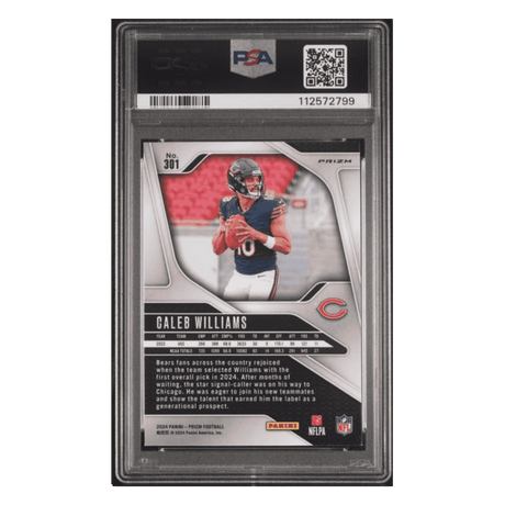 Caleb Williams PSA 9 2024 Panini Prizm Red White Blue Rookie RC Card #301