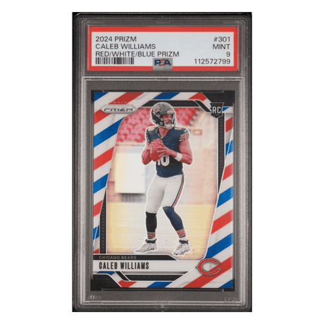 Caleb Williams PSA 9 2024 Panini Prizm Red White Blue Rookie RC Card #301