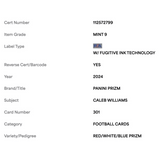 Caleb Williams PSA 9 2024 Panini Prizm Red White Blue Rookie RC Card #301