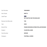 Caleb Williams PSA 9 2024 Panini Rookies & Stars Stellar Rookies Card #SRCWS