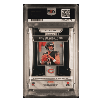 Caleb Williams PSA 9 2024 Panini Spectra Next Era Relic Patch Neon Pink Rookie RC #d/15 Card #NECWS