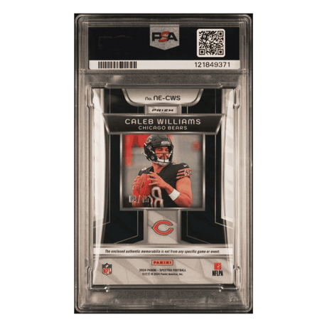 Caleb Williams PSA 9 2024 Panini Spectra Next Era Relic Patch Neon Pink Rookie RC #d/15 Card #NECWS