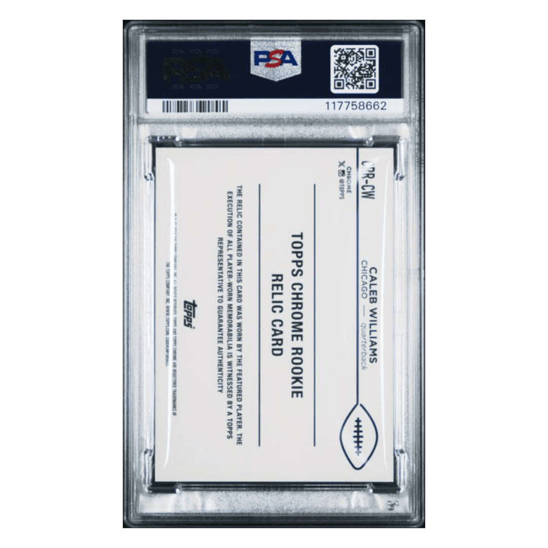 Caleb Williams PSA 9 2024 Topps Chrome Rookie Relic Card #CRRCW