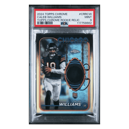 Caleb Williams PSA 9 2024 Topps Chrome Rookie Relic Card #CRRCW
