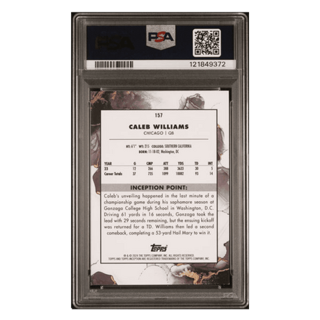 Caleb Williams PSA 9 2024 Topps Inception Red #d/75 Card #157