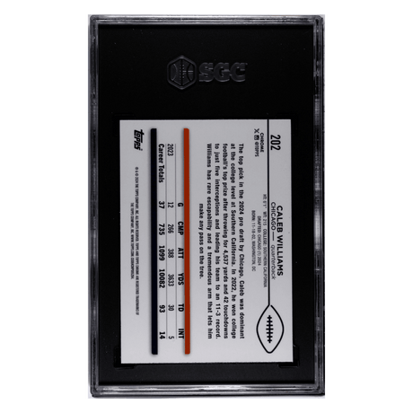 Caleb Williams SGC 9 2024 Topps Chrome Magenta Refractor #d/ 399 Card #202