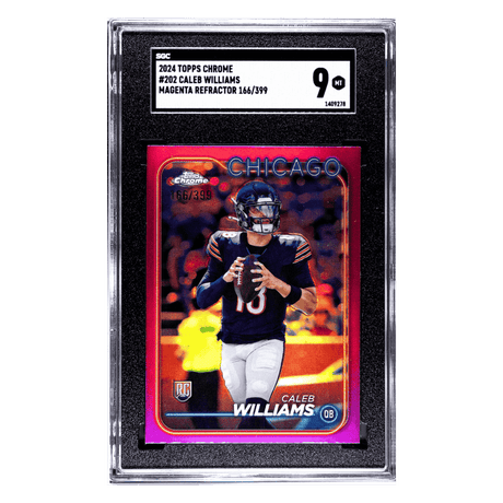 Caleb Williams SGC 9 2024 Topps Chrome Magenta Refractor #d/ 399 Card #202