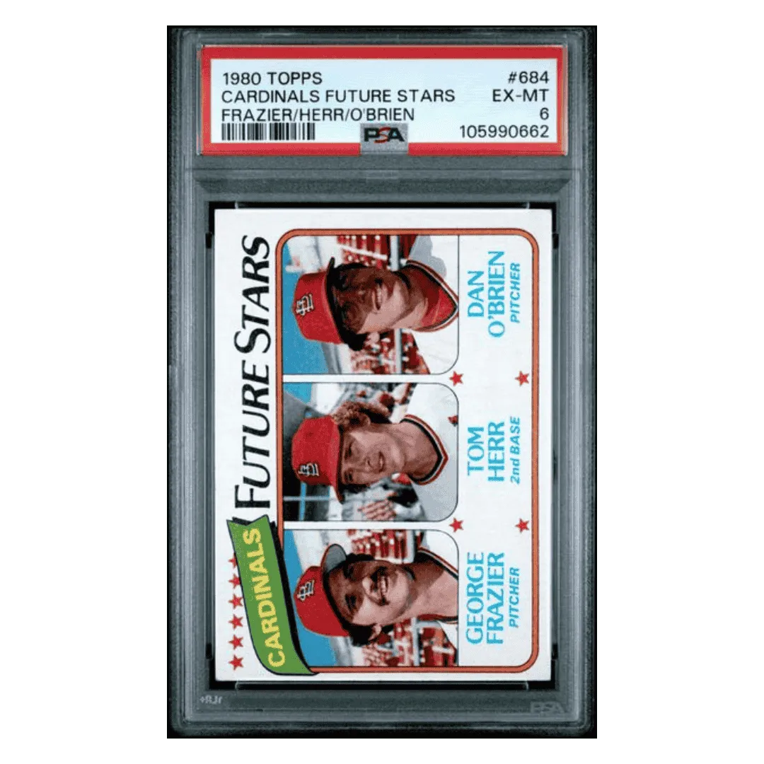 Cardinals Future Stars PSA 6 1980 Topps Frazier/ Herr/ O'Brien Card #684