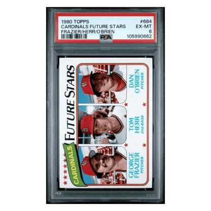 Cardinals Future Stars PSA 6 1980 Topps Frazier/ Herr/ O'Brien Card #684