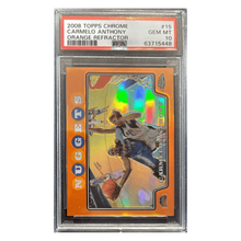 Carmelo Anthony PSA 10 2008 Topps Chrome Orange Refractor #d/ 499 Card #15