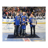 Carpenter / Freese / La Russa Triple Autographed Blues Puck Drop 16x20 Photo - JSA & MLB COA