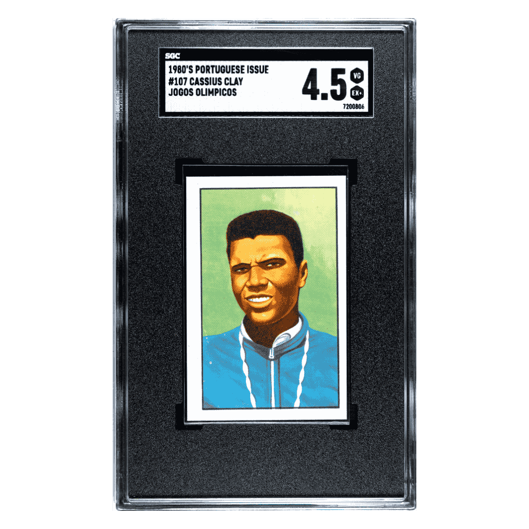 Cassius Clay SGC 4.5 1980's Portuguese Issue Jogos Olimpicous Card #107