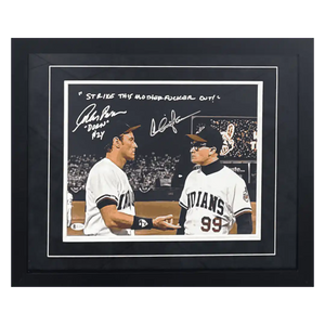 Charlie Sheen and Corbin Bernsen Major League Dual Autographed Framed 11x14 w/ Inscription - Beckett