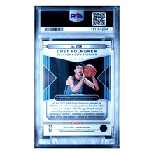 Chet Holmgrem PSA 9 2022 Panini Obsidian Jersey Autograph #d / 99 Card #204