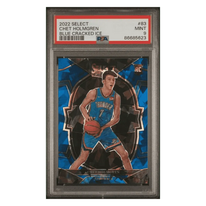 Chet Holmgren PSA 9 2022 Panini Select Blue Cracked Ice Rookie RC Card #83