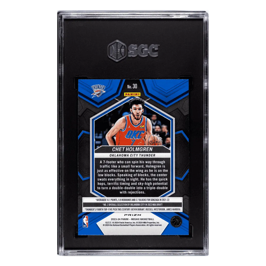 Chet Holmgren SGC 9.5 2023-24 Panini Mosaic Genesis Prizm Case Hit Card #30