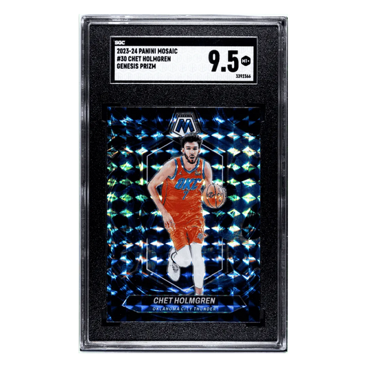 Chet Holmgren SGC 9.5 2023-24 Panini Mosaic Genesis Prizm Case Hit Card #30