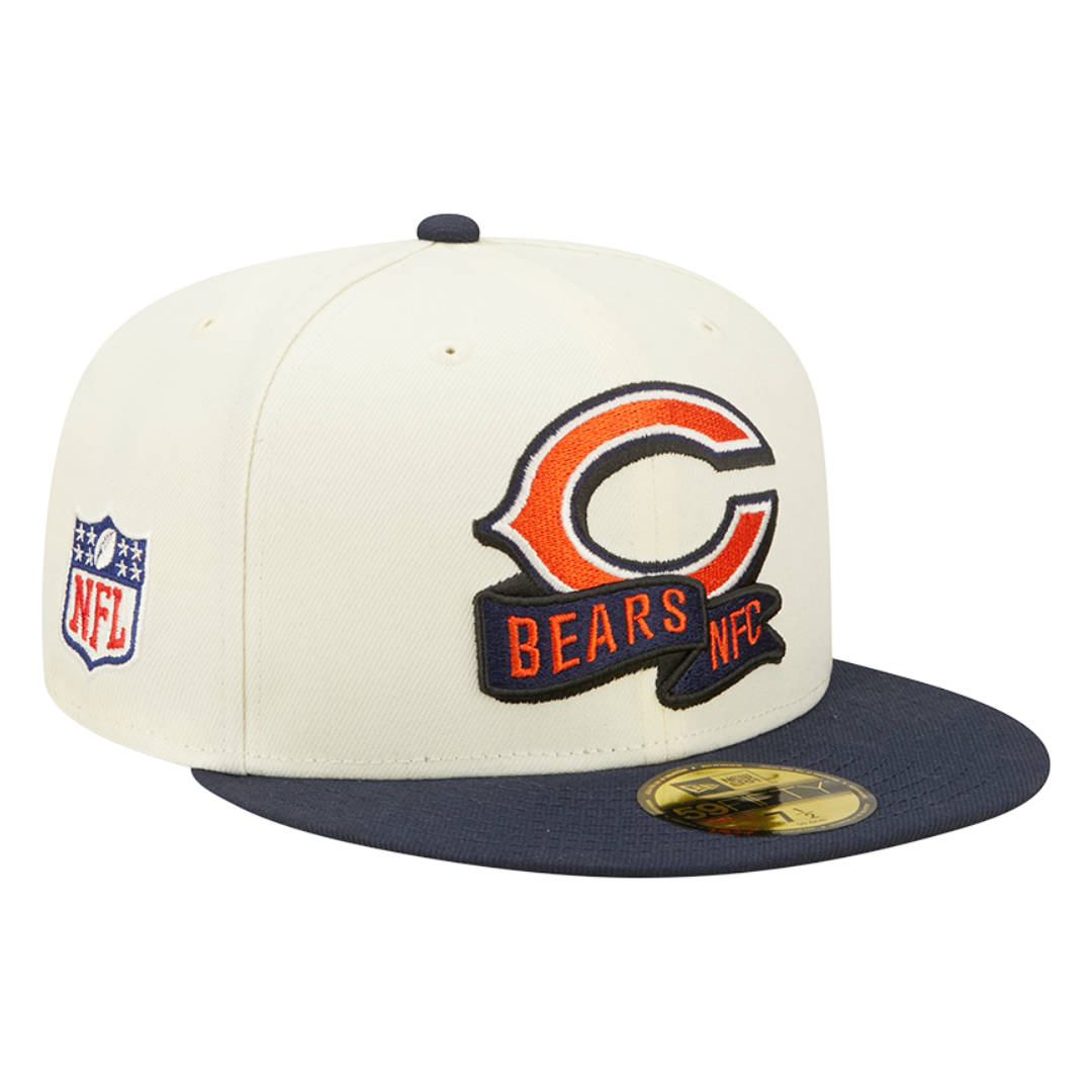 Chicago Bears "C" Cream/Navy 2022 Sideline 59FIFTY Fitted Hat