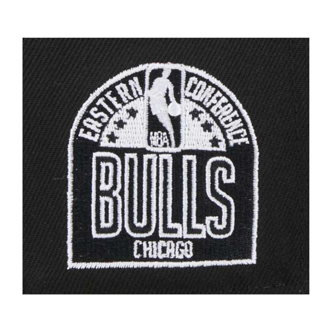 Chicago Bulls Evergreen Side Patch Black & White 59FIFTY Fitted Hat
