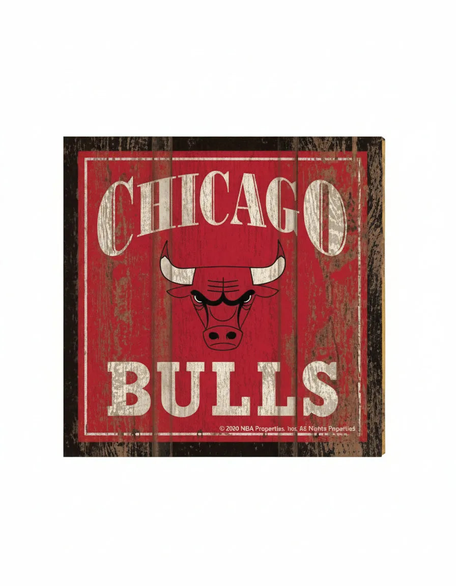 Chicago Bulls Wooden Magnet 3" x 3"