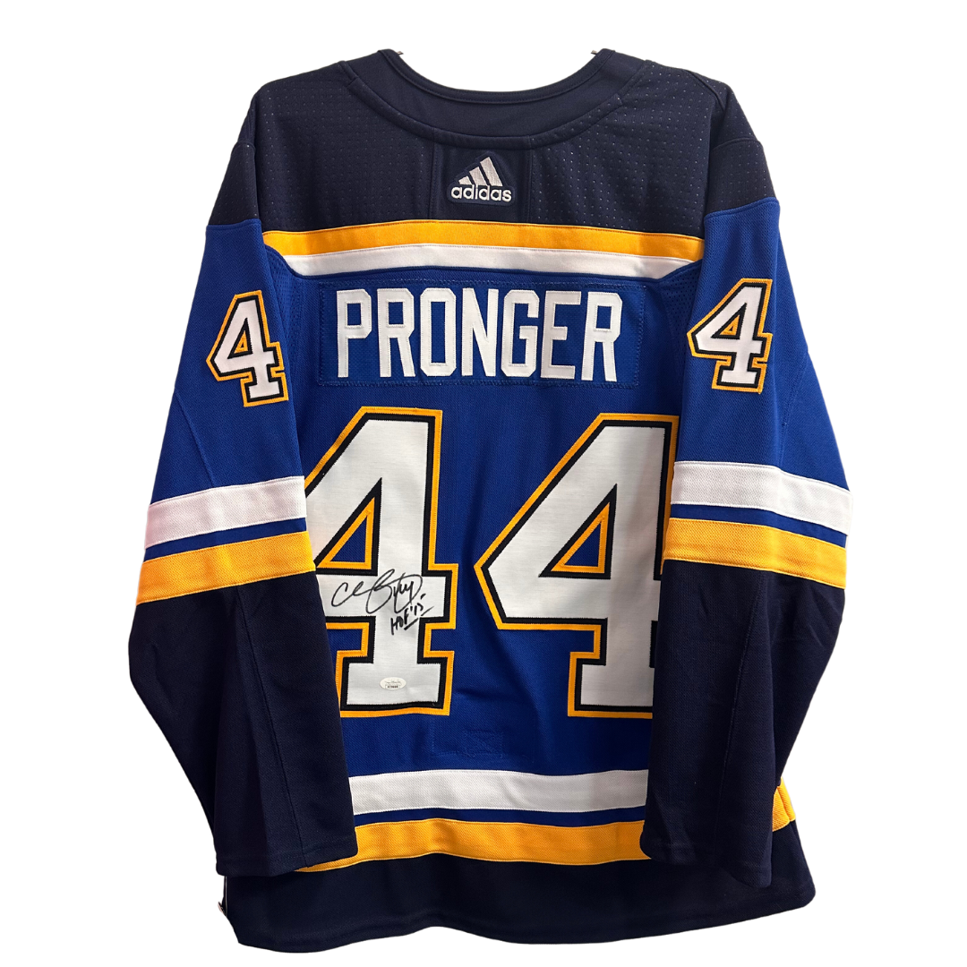 Chris Pronger St Louis Blues Autographed Adidas Home Jersey with Inscription - JSA COA