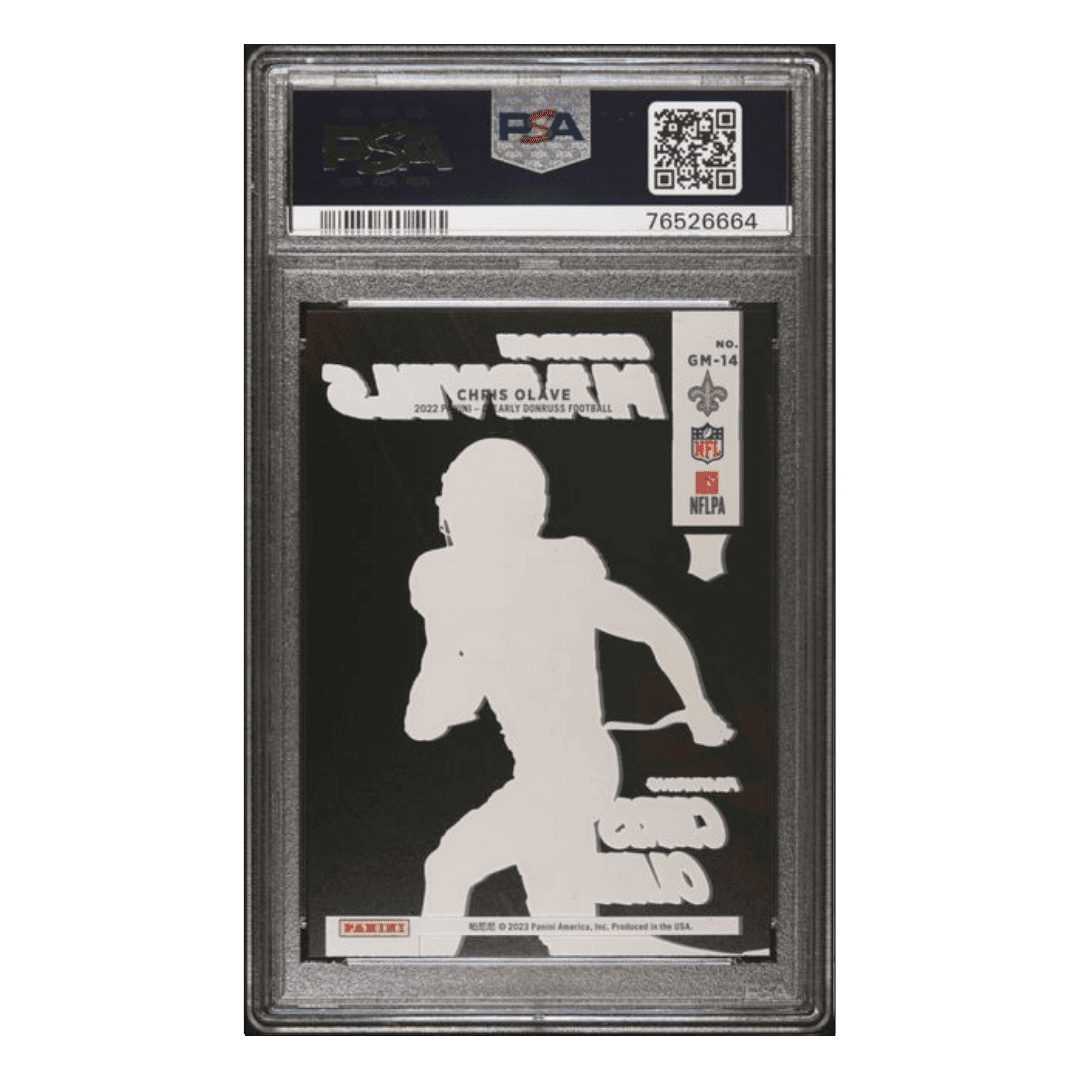 Chris Olave PSA 10 2022 Donruss Clearly Gridiron Marvels Rookie RC Card #GM14