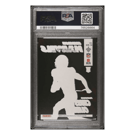 Chris Olave PSA 10 2022 Donruss Clearly Gridiron Marvels Rookie RC Card #GM14