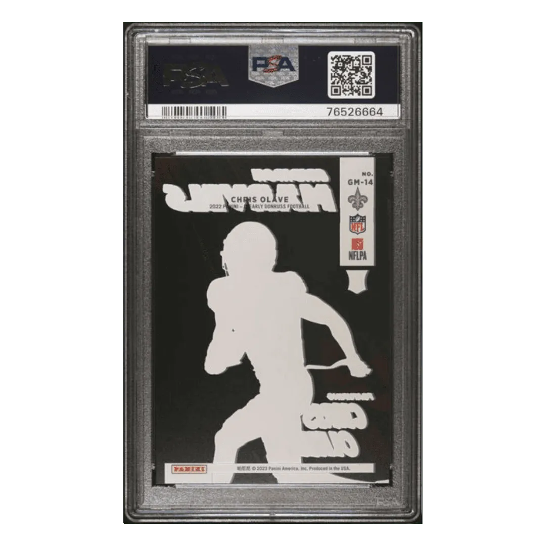 Chris Olave PSA 10 2022 Donruss Clearly Gridiron Marvels Rookie RC Card #GM14