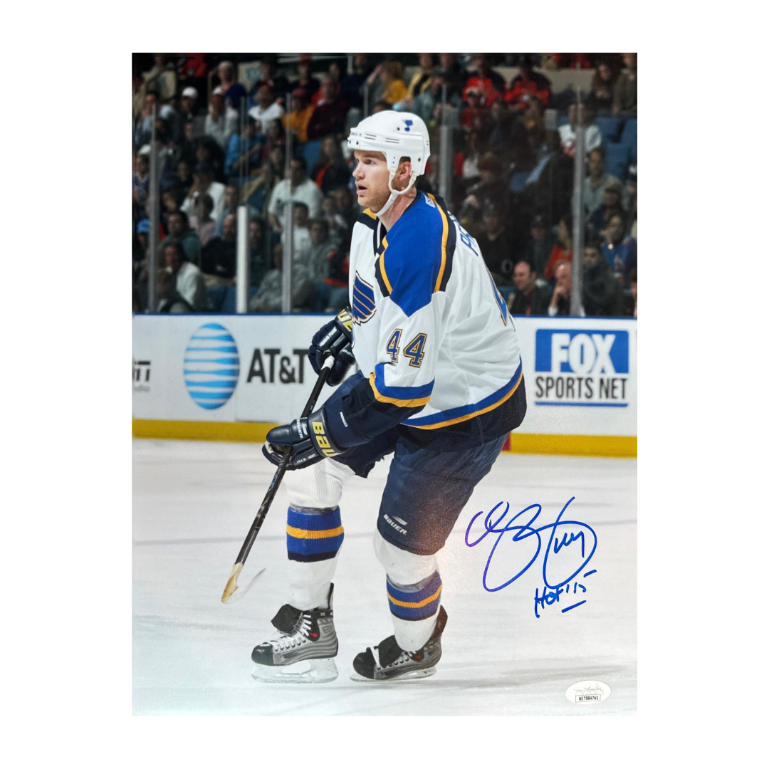 Chris Pronger St Louis Blues Autographed 11x14 Photo w/ "HOF '15" Inscription - JSA COA