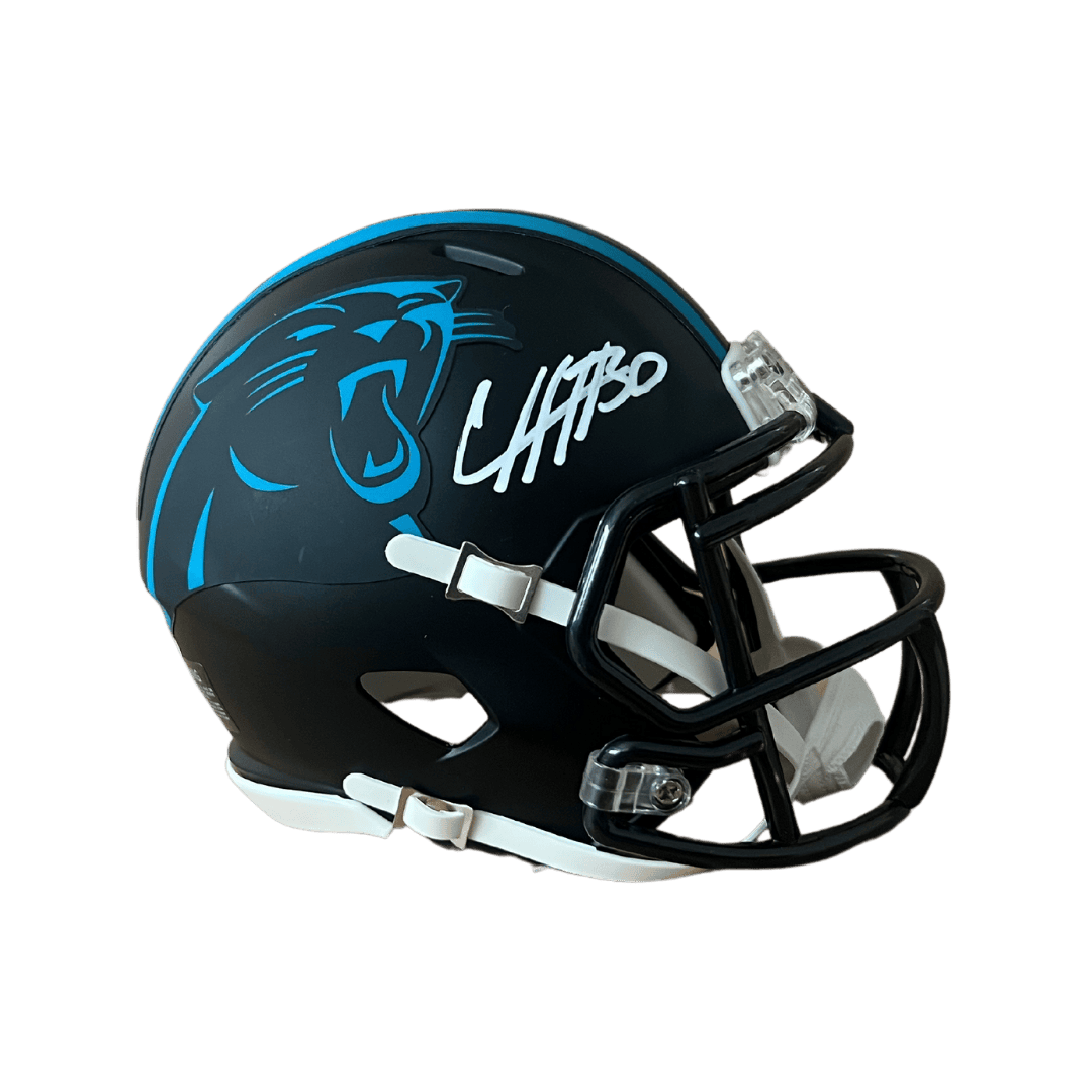 Chuba Hubbard Carolina Panthers Autographed 2022 Alternate Mini Speed Replica Helmet - Beckett COA