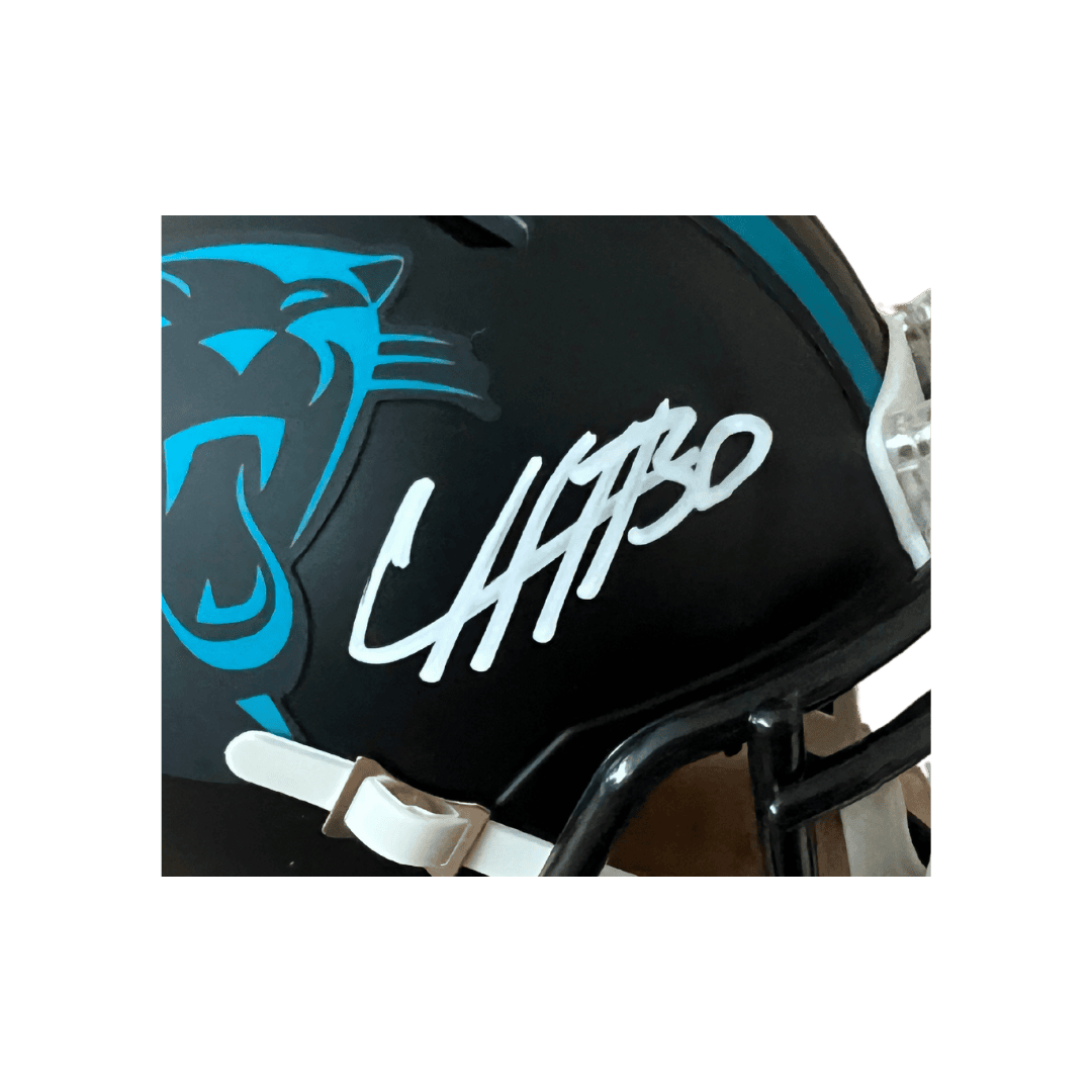 Chuba Hubbard Carolina Panthers Autographed 2022 Alternate Mini Speed Replica Helmet - Beckett COA
