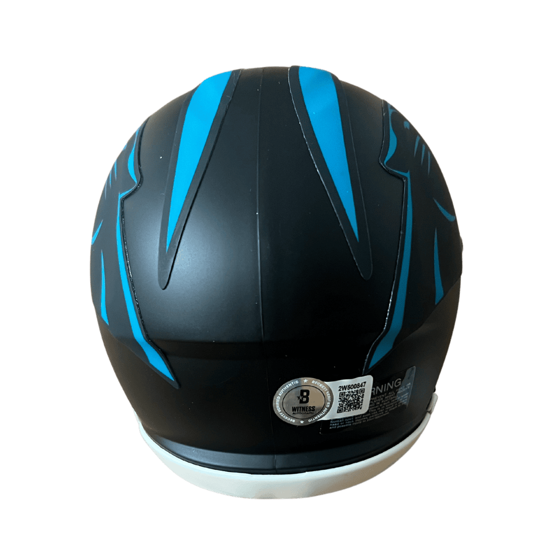 Chuba Hubbard Carolina Panthers Autographed 2022 Alternate Mini Speed Replica Helmet - Beckett COA
