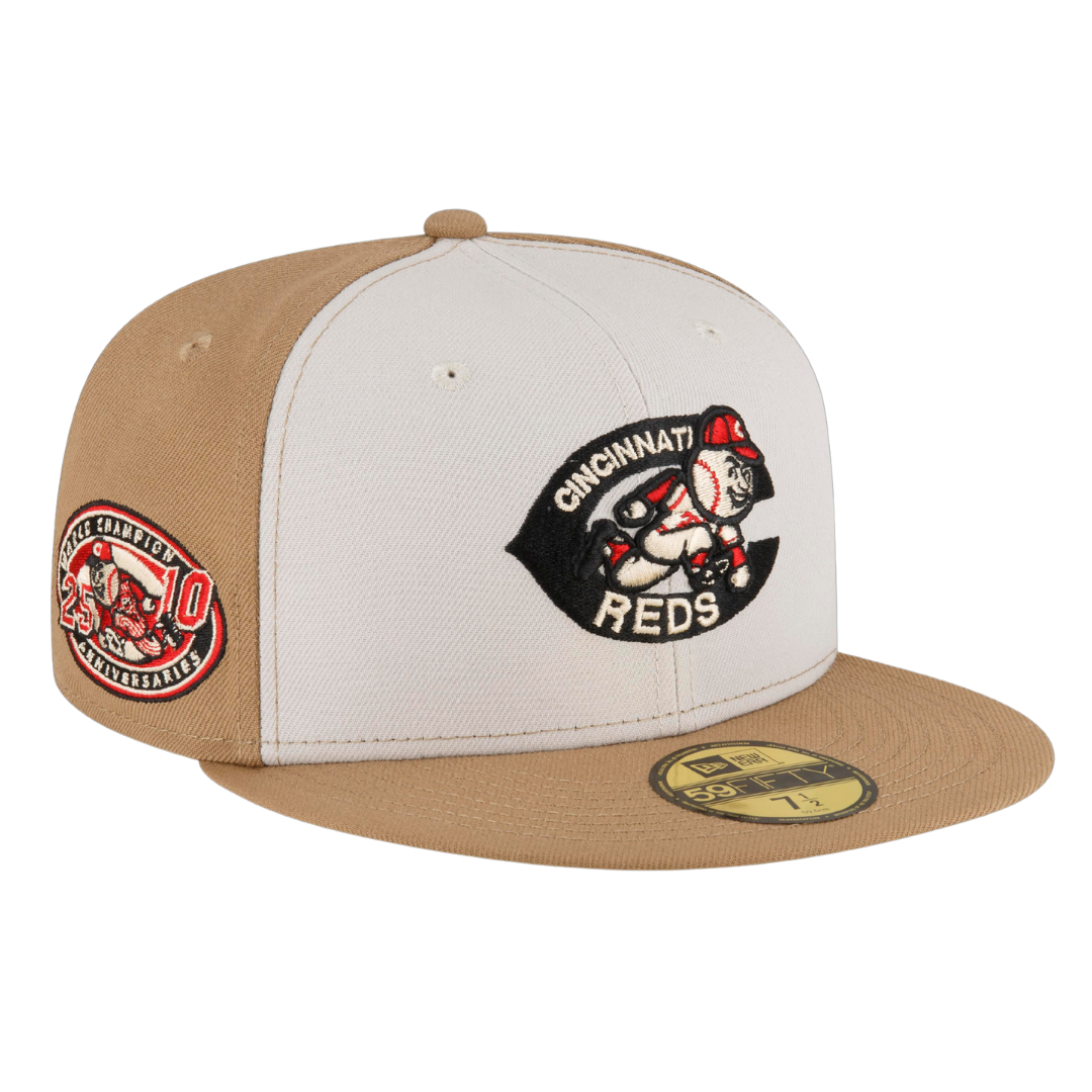 Cincinnati Reds Retro New Era Khaki Exclusive 59FIFTY Fitted Hat