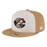 Cincinnati Reds Retro New Era Khaki Exclusive 59FIFTY Fitted Hat