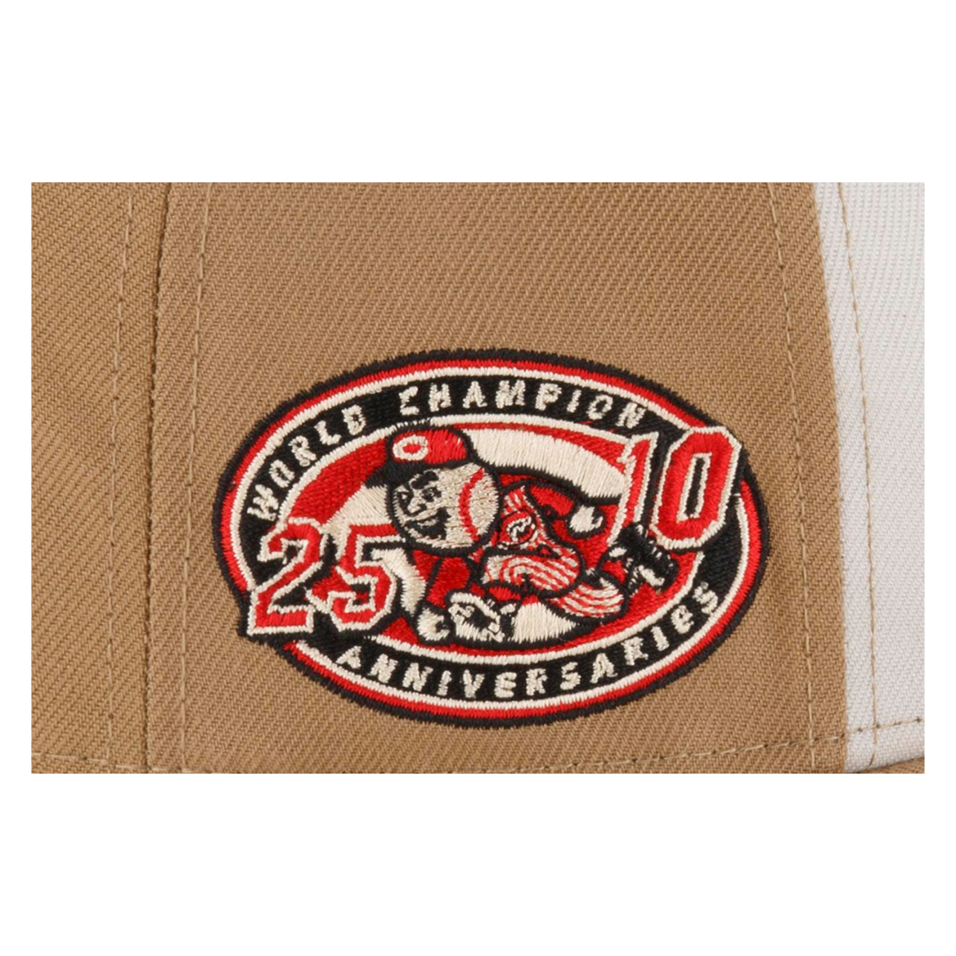 Cincinnati Reds Retro New Era Khaki Exclusive 59FIFTY Fitted Hat