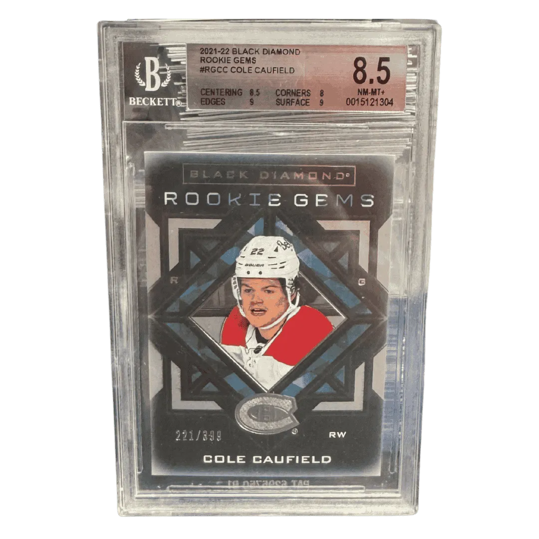 Cole Caufield BGS 8.5 2021-22 Upper Deck Black Diamond Rookie Gems #d/ 399 Card #RGCC