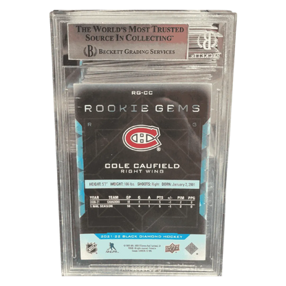 Cole Caufield BGS 8.5 2021-22 Upper Deck Black Diamond Rookie Gems #d/ 399 Card #RGCC