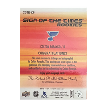 Colton Parayko 2015-16 SP Authentic Sign Of The Times Rookie #D/25 Auto Rookie RC