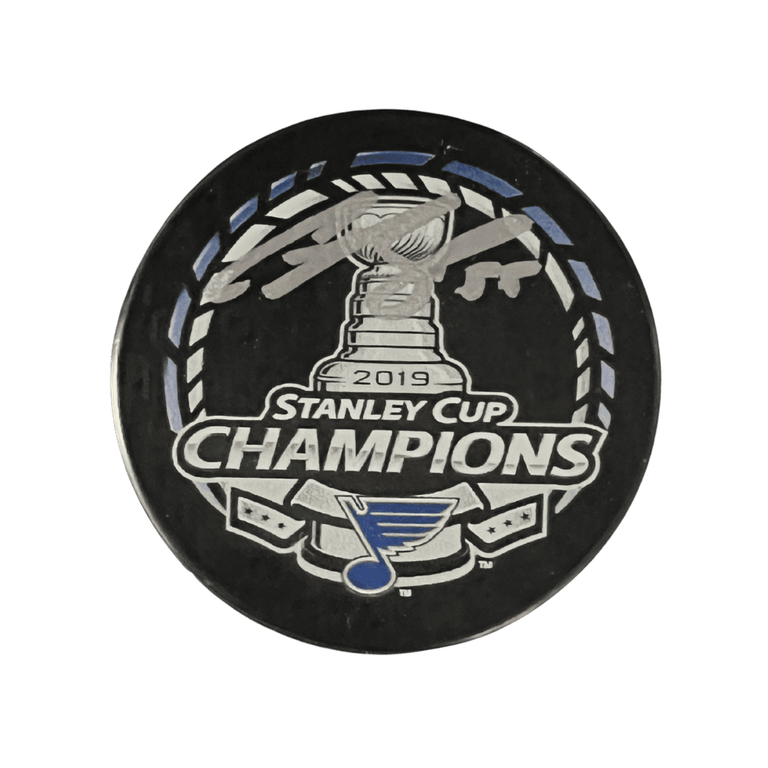 Colton Parayko St Louis Blues Autographed 2019 Stanley Cup Champions Logo Puck - JSA COA