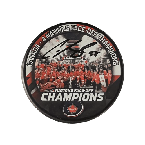 Colton Parayko St Louis Blues Autographed 2025 4 Nations Face Off Canada Champions Logo Puck - JSA COA